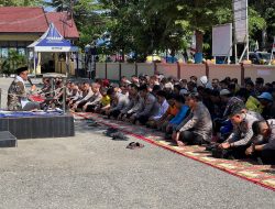 Polres Kolaka Bersama Mahasiswa, Komunitas Ojek, dan Maxim Gelar Sholat Ghaib untuk Driver Ojol Korban Unjuk Rasa